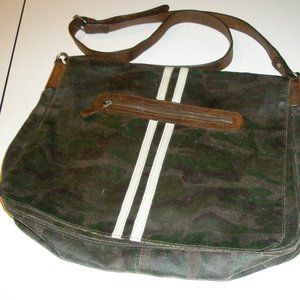 Vintage Rare Cassel Goorin Camo Print Waxed Vegan Leather Messenger Bag Unisex